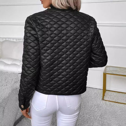 Manteau Noir Chaud Matelassé pour Femmes